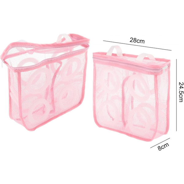 2-pack skotvätt tvättpåsar skopåsar för tvättmaskin dragkedja skotvättpåsar multifunktion, rosa