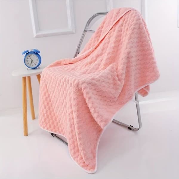 Sæt med 2 ultrabløde mikrofiber badehåndklæder, meget absorberende, lette og hurtigtørrende, (68,6 x 140,3 cm), lyserøde