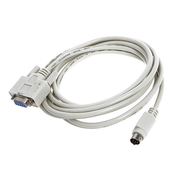 DB 9-nastainen 8P Mini Din RS232 latauskaapeli valkoinen 3M PLC DVP-sarjalle - DCPCAB215