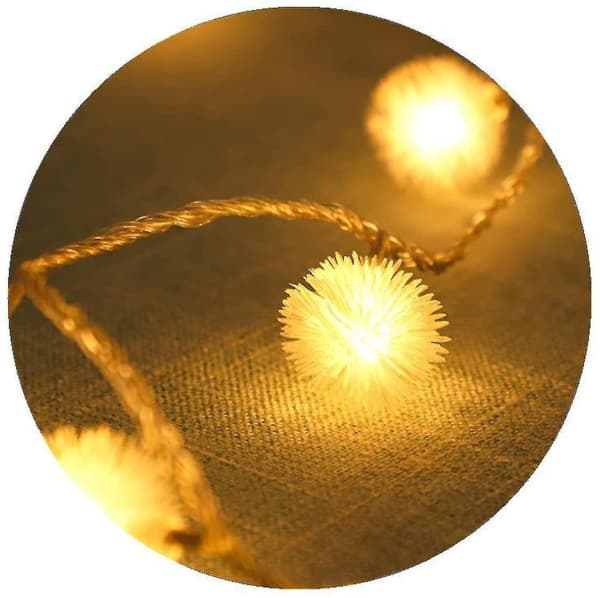 LED Hårete Ball Stringlys Hage Hagedekorasjon Jul Batteridrevet