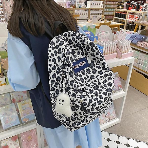 1 st Barnryggsäck, Skolväska Rosa Leopard Stor Kapacitet Studenter Bokväska Ryggsäck Ryggsäck För Pojkar Flickor Vuxna Tonåringar black-pendant
