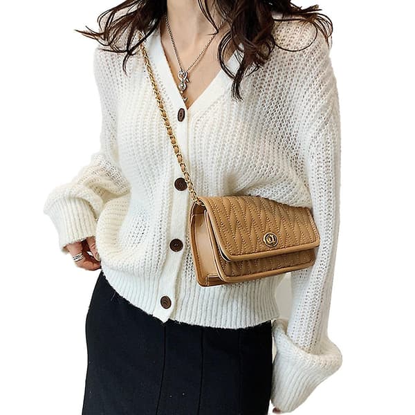 Crossbody-väskor för kvinnor, hjärtformade kopplingar. Khaki