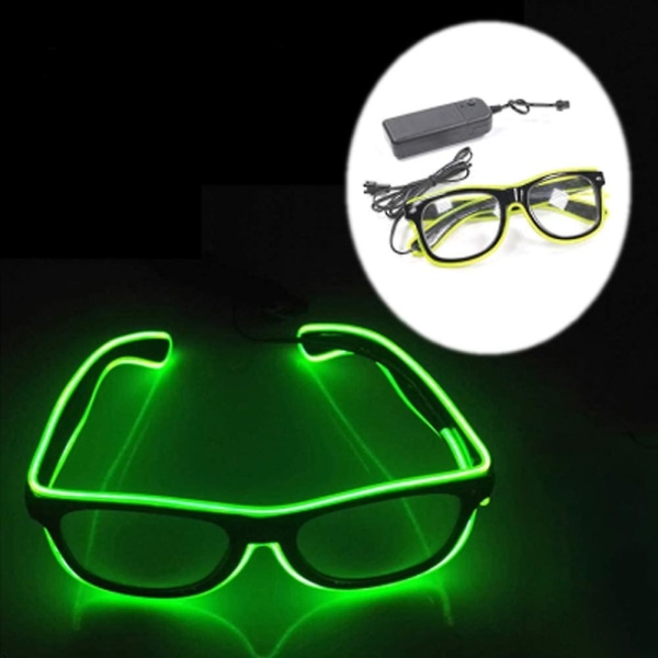 Lys opp LED-briller Nyhet Lysende briller Batterikontroll med 4 moduser Justerbar El Wire Neon