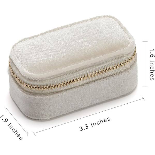 Smykkeæske til piger plys velour lille rejse smykkeæske arrangør til halskæder ringe øreringe halskæde armbånd rejse smykke arrangør White