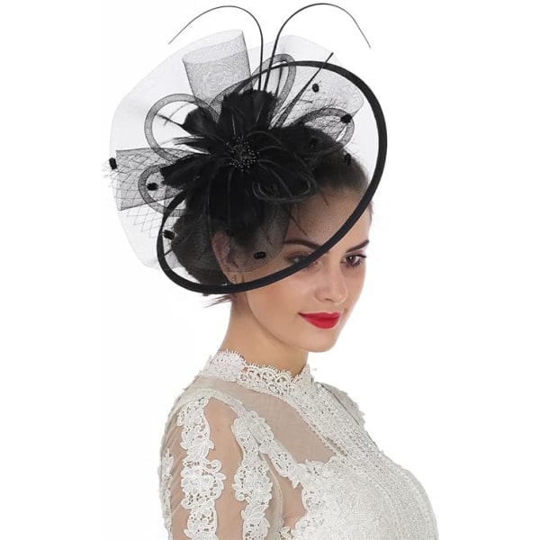 Dame Jente Fascinators Hårklemme Hårnål Hodeplagg Fjær Cocktail Bryllup Te Selskap Hodeplagg Kirke Hårbånd