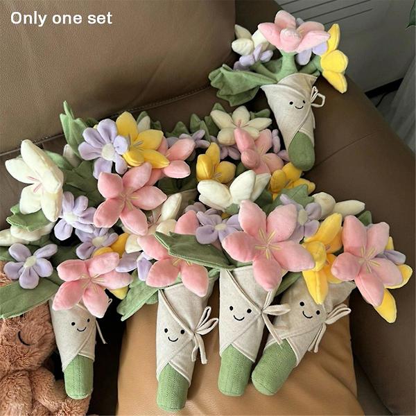 Plush-kukka Pehmolelut Kimppu Nuken Piirretty Täytetty Tyyny Syntymäpäivä Valmistumispäivä Lahja