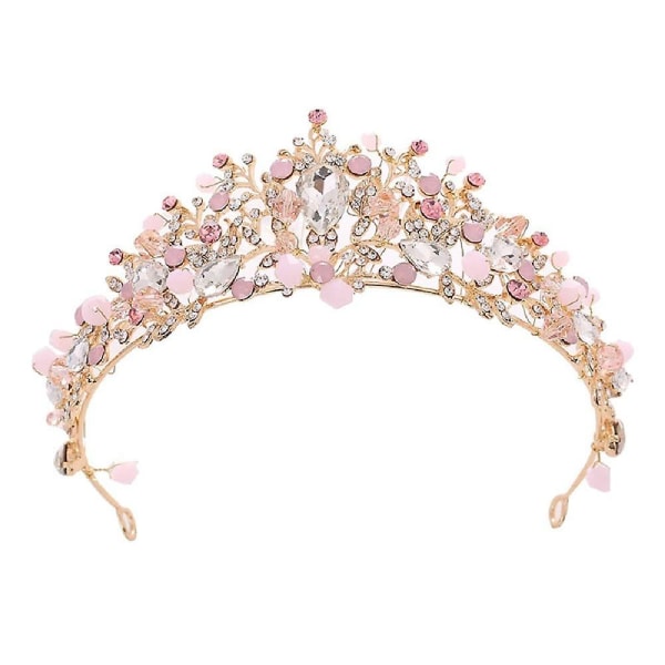 Flickor Crystal Tiara Princess Costume Crown Pannband Brudbröllop Handgjort hår