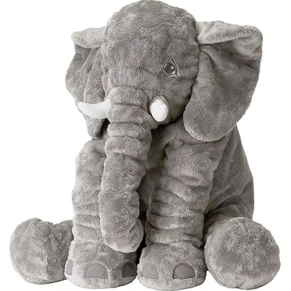 Heytea gigantisk utstoppede dyr dukke elefant utstoppede dyr, 24\" utstoppede elefant plysjleker gaver til jenter gutter grå
