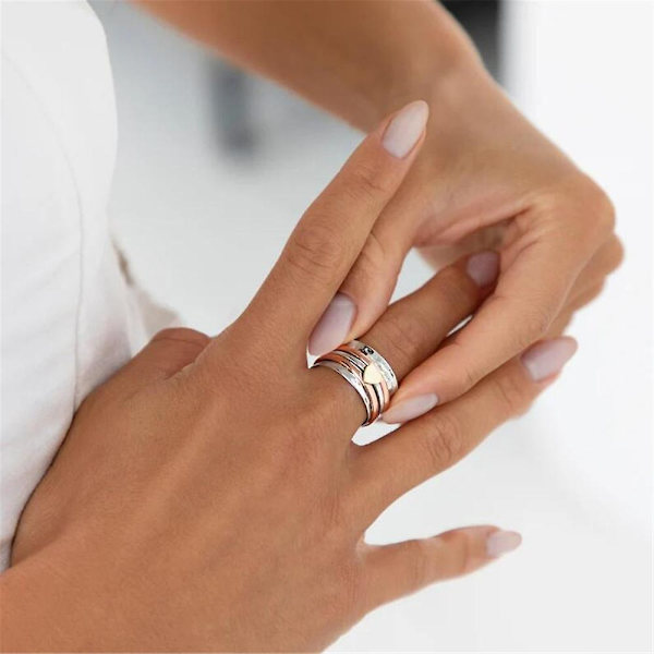 Drejelig Kærlighed Stress Relief Ring Smykker Kvinder Dame Gave 10