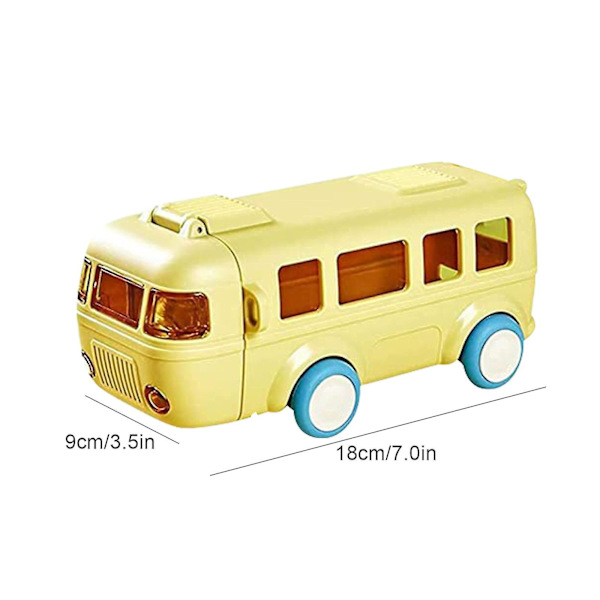 Bärbar vattenkopp i bussform, bilhalmvattenkopp, bussvattenflaska Kawaii bilhalmvattenkopp Yellow