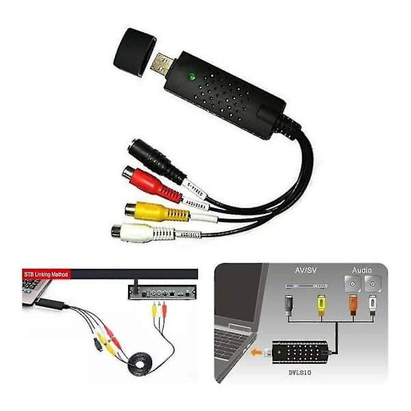 Usb Rca Vhs till Pc Usb Audio Video Capture Adapter, usb2.0 Video Capture Card Envägs Capture Card Hd Övervakningsvideo Capture Card Envägs Usb Cap