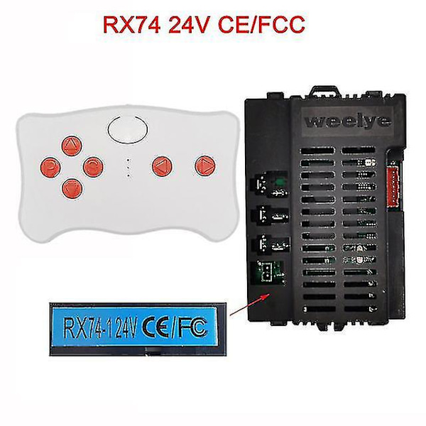 Elektrisk lekebil for barn med Bluetooth-fjernkontroll, kontroller med myk start-funksjon 2.4g Bluetooth-sender [xc] RX74 24V full set