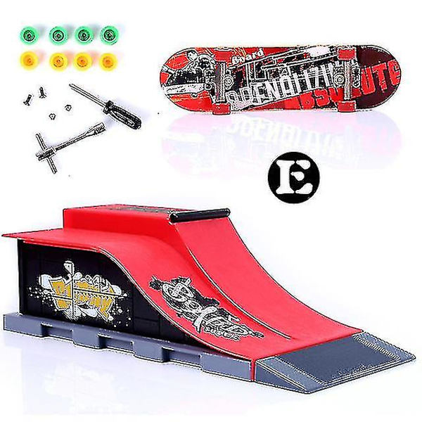 Nye fingerbrettskøyter Skate Park Rampedeler Deck Sportspill for barn E