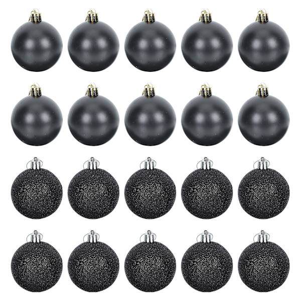 24 st svarta dekorativa julgranshängen Julgranskulor Julgransprydnader Hängande julgranskulor