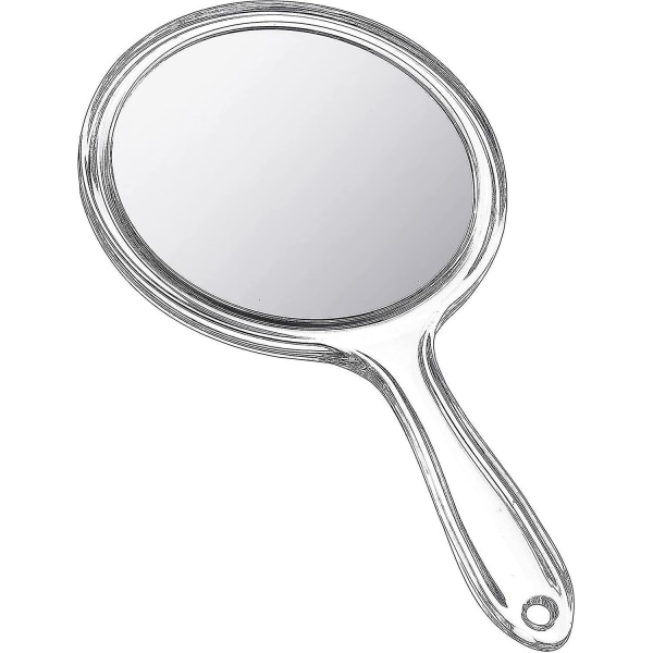 Håndspejl Dobbeltsidet håndholdt spejl 1x/ 2x forstørrelsesspejl(hy)