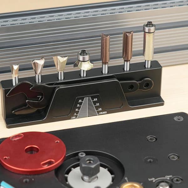 Fræsejernsholder, fræsejernsholder i aluminiumslegering med 7 magnetiske slidser til 1/4\" bits