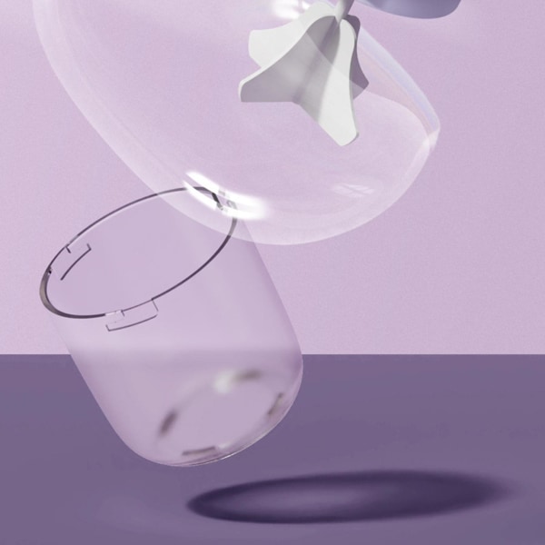 Electric Bubble Former Foam Maker Quick Facial Cleanser Foam Cup Nem at bruge Hvid Violet with Rack 87mmx87mmx112mm