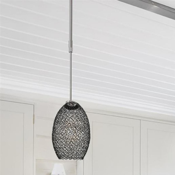 1/2/3/5 Metal Pendel Lampskærm Smedejern Wire Lampskærm f Black Oval