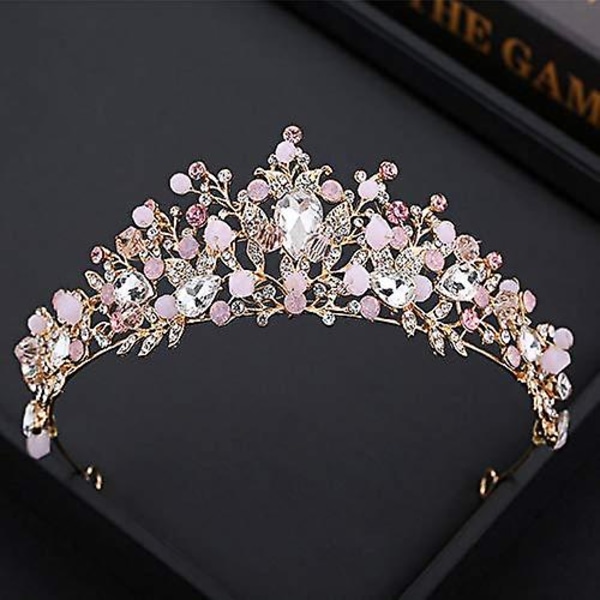 Jenter Crystal Tiara Princess Costume Crown Pannebånd Brude Bryllup Håndlaget hår