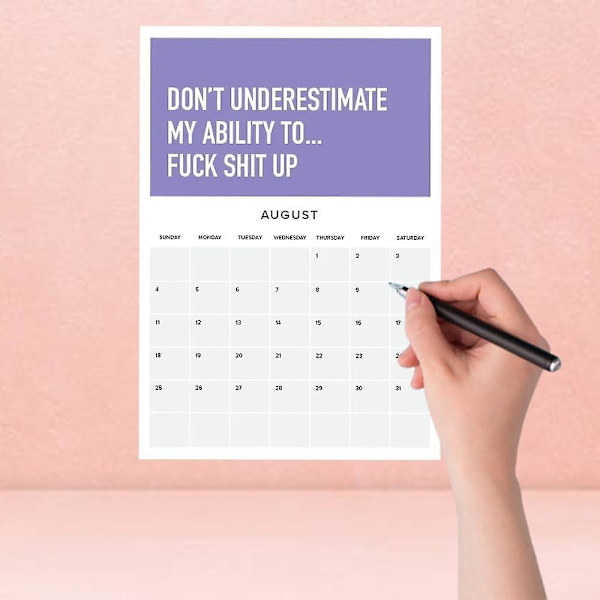 Adulting er hårdt 2024 Kalender, Månedlig vægkalenderplanlægger, Daglig gitterpersonlig notesblok Kalender, Månedlig kalenderplanlægger 1Pcs