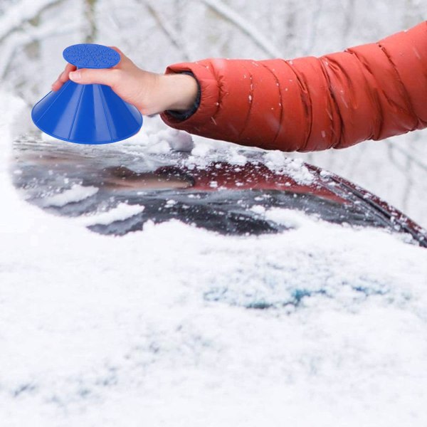 Pakk Magic Ice Scraper Bil, 2 i 1 Kon Ice Scraper for Bil Vindusrute, Bærbar Snøskrape med Isbryter for Bil Snøfjerning