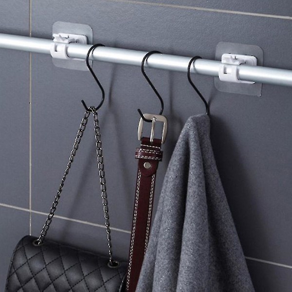 4-pack självhäftande justerbara gardinstångshållare klämmor stångfäste