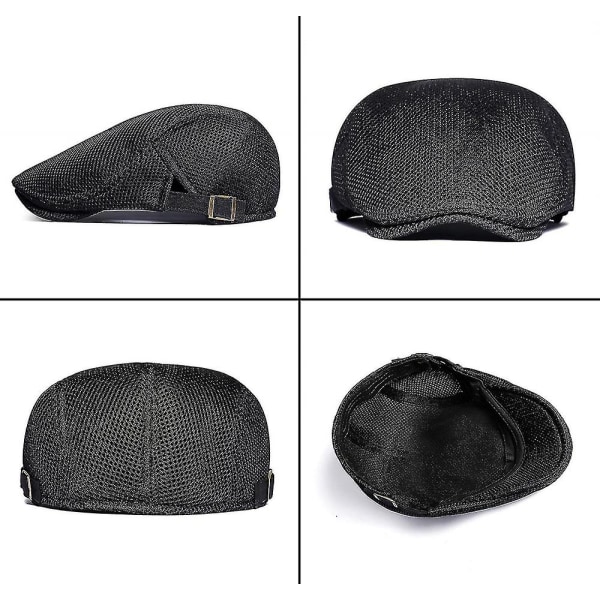 Herre Mesh Flat Cap Pustende Sommer Newsboy Hat Beret Cabbie Ivy Hat Gatsby Newsboy Hat For