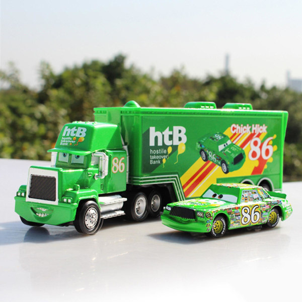 Bilar Film Mcqueen & The King & Chick Hicks & Mack Truck Farbror Diecast Fordon Leksaker Set Style M