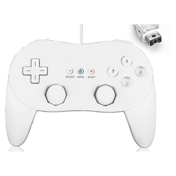 (2-pak) Klassisk Pro Kablet Controller til Wii Hvid Spilcontroller