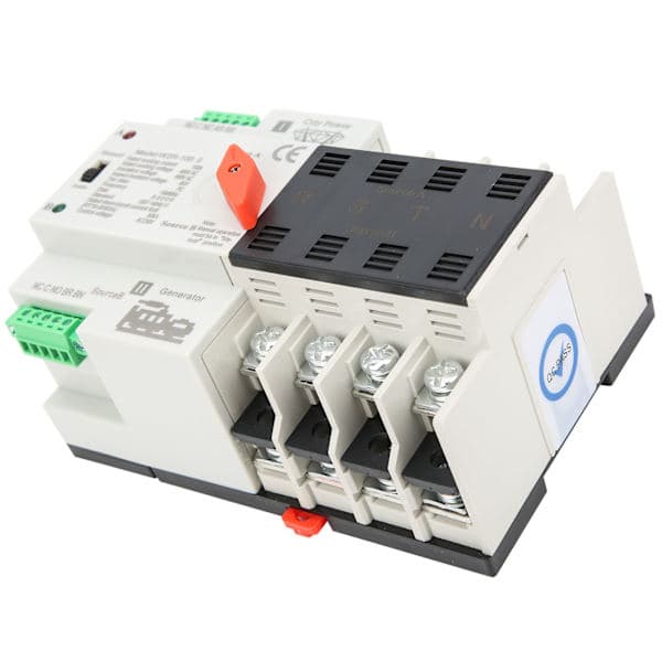 W2R-100 Dobbelt Strømforsyning Automatisk Overførselsafbryder 4P 100A Strømafbryder Red