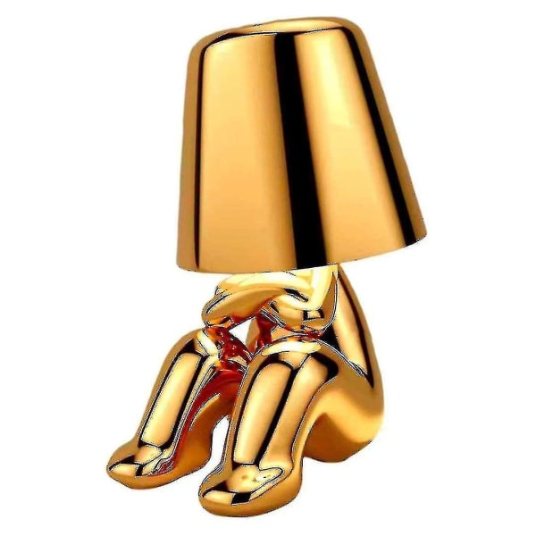 Bedside Touch Bordslampa, Guld Thinker Lamp Skrivbordslampa Sladdlös Uppladdningsbar Bärbar Dekorativ Nattbordslampa Med USB laddning G gold