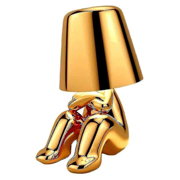 Sengside Touch Bordlampe, Guld Thinker Lampe Skrivebordslampe Trådløs Genopladelig Bærbar Dekorativ Natbordslampe Med Usb-opladning G gold
