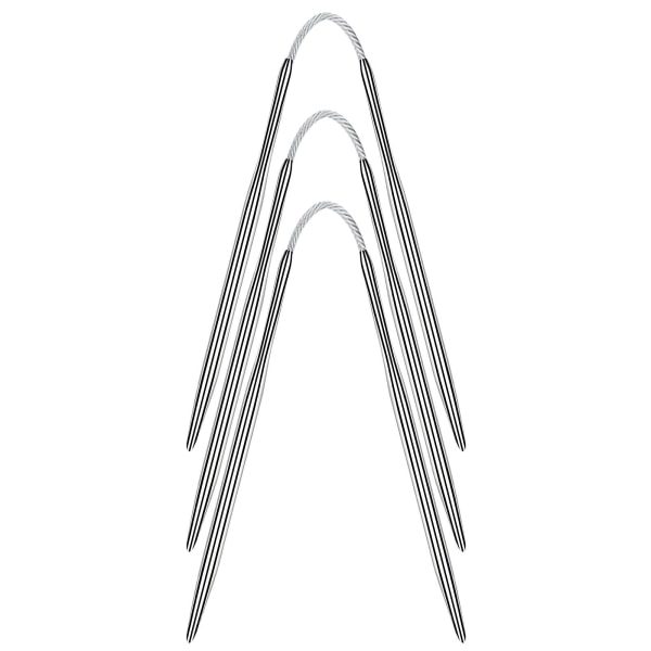 Fleksible doble strikkepinner sett med 3 korte metallstrikkepinner 21 cm faste strikkepinner med dobbel ende 3.5mm