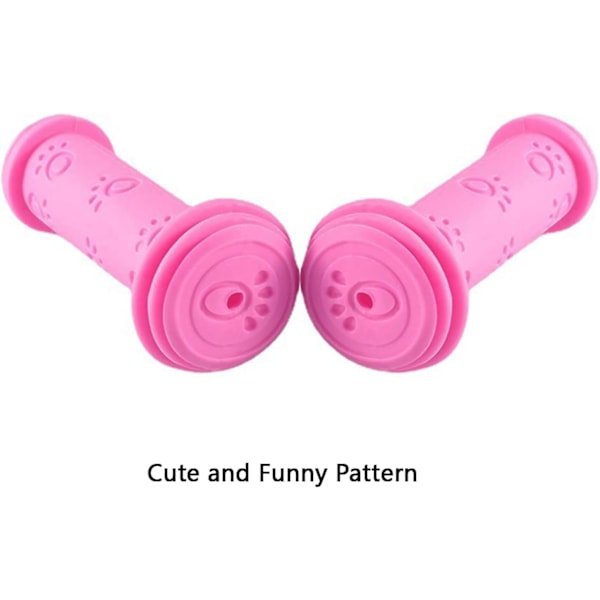 2 par sykkelstyrehåndtak Scooterhåndtak Sklisikre gummipaddesvampgrep for BMX/MTB/gutter og jenter barnescootere (rosa)