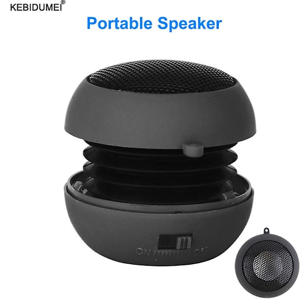 Minihögtalare 3,5 mm högtalare bärbar högtalare subwoofer musikhögtalare för PC-dator bärbar dator notebook med laddningskabel Black