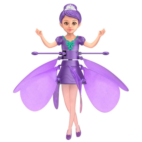 Magisk flyvende nisselegetøj, mini prinsessedukke Rc flyvende legetøj til drenge piger gave Purple