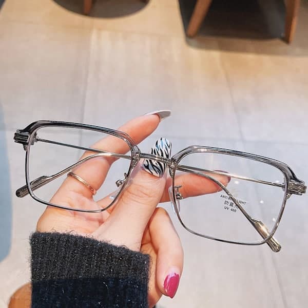 Anti-blåljusglasögon Oversized Glasögon GRÅ GRÅ Grå Grey Grey