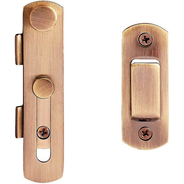 Store rustfrie ståldørhåndtak, dørholder flip-lås sikkerhetsdørbolt lås (bronse)