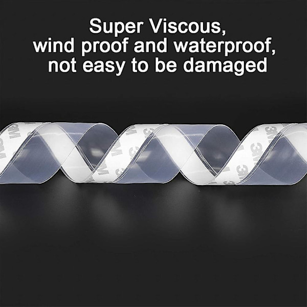 3 meter værtetting, silikon dørforsegling stripe dør, vindu,  (bredde 25mm35mm45mm) Shape2 Transparent