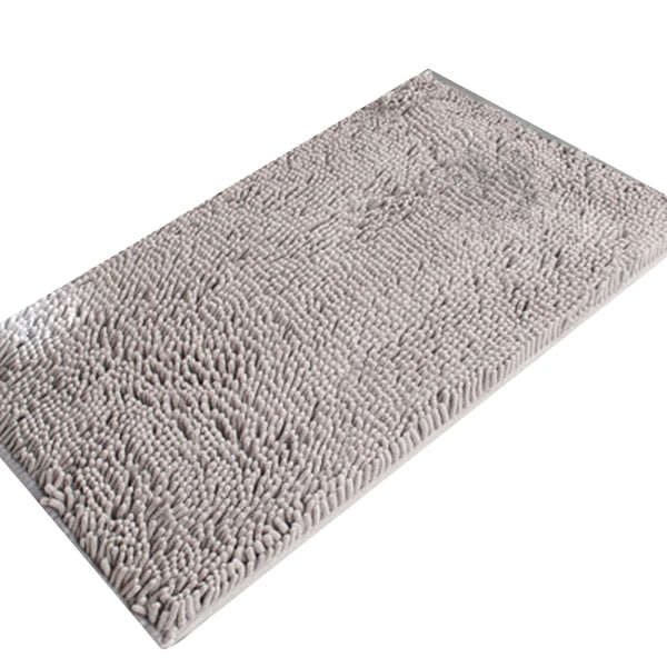 Chenille bademåtte blød shaggy og behagelig superabsorberende og tyk skridsikker Default Gray