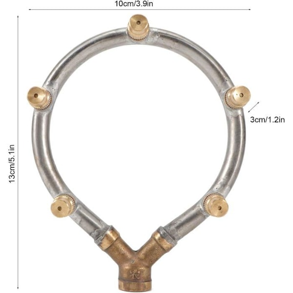 Forstøverdyse, 10 cm justerbar diameter + 5 dyser M14 indvendigt gevind spraydyse