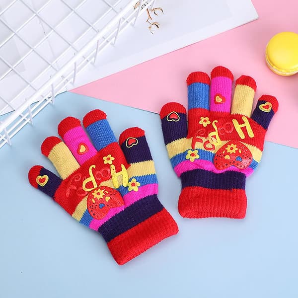 Barnehansker for jenter/gutter Unisex varme myke vinterhansker style 5