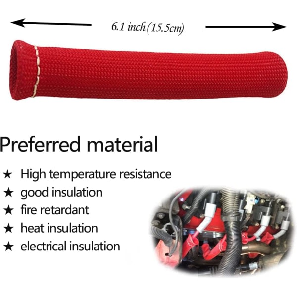 8 st (röd) Tändkablar värmeskydd Tändkablar isolerande