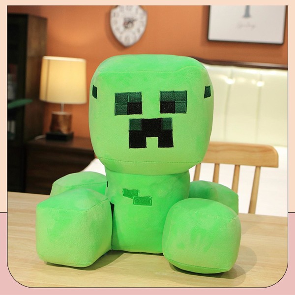 Minecrafts Creeper plysjleker rundt spillet 15cm white