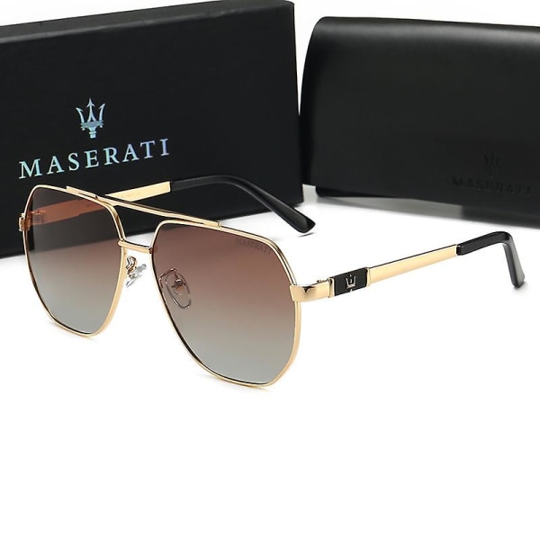 Nye solbriller Maserati Solbriller med stor ramme Maserati polariserte kjørebriller Herre Color D