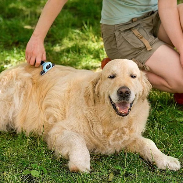 Fjernelse af fældepels Værktøj Hundebørste Pels Pleje Børste Dematting Kam Hund Fjernelse af fældepels Hund Kat Børste Fjernelse af løst hår til kort medium og langhåret kæledyr