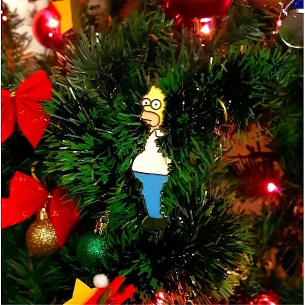 Homer Simpson Hängande Julgransprydnader, The Simpsons Bush Meme Prydnader
