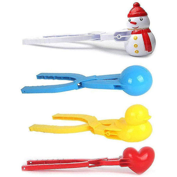 4 Pakke Sneboldtang, Vinter Sneboldmager Legetøj, Sneboldpresse, Sneboldtang Hjerteformede Snebolde, Perfekte Udendørs Legesnebolde Til Børn(4stk)
