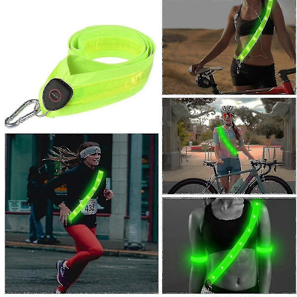 LED Reflexband | Hög Synlighet LED-lampor Med 3 Lägen USB Uppladdningsbar, Inga Batterier Behövs | Väderbeständig