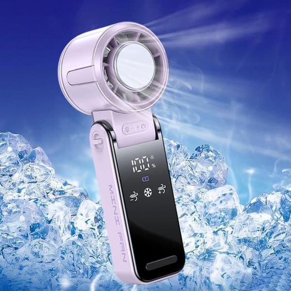 Mini Håndventilator Multifunktionel Sammenklappelig Personlig Ventilator til Arbejde for B, Lilla Purple